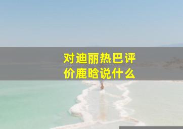 对迪丽热巴评价鹿晗说什么