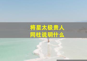 将星太极贵人同柱说明什么