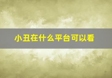 小丑在什么平台可以看