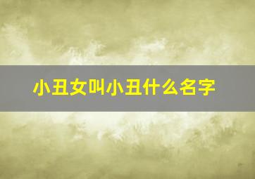 小丑女叫小丑什么名字