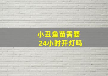 小丑鱼苗需要24小时开灯吗