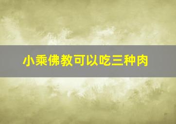 小乘佛教可以吃三种肉