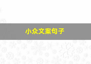 小众文案句子