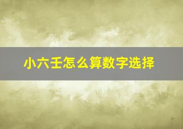 小六壬怎么算数字选择