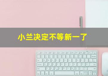 小兰决定不等新一了