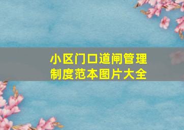 小区门口道闸管理制度范本图片大全