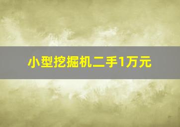 小型挖掘机二手1万元