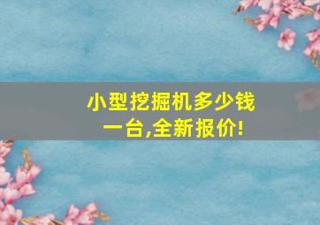 小型挖掘机多少钱一台,全新报价!