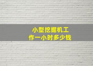 小型挖掘机工作一小时多少钱