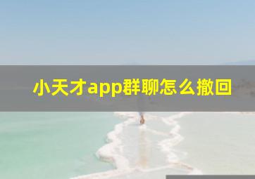 小天才app群聊怎么撤回