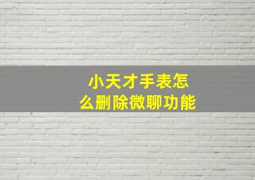 小天才手表怎么删除微聊功能