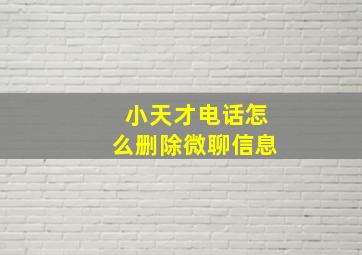 小天才电话怎么删除微聊信息