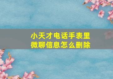 小天才电话手表里微聊信息怎么删除