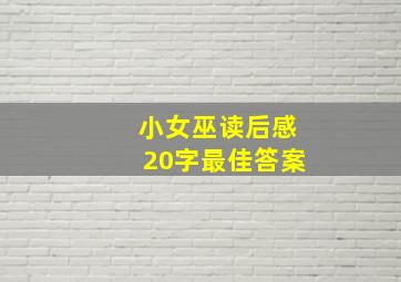 小女巫读后感20字最佳答案