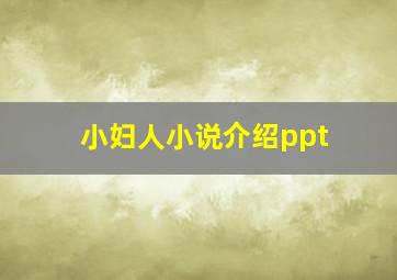 小妇人小说介绍ppt