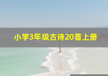 小学3年级古诗20首上册