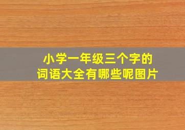 小学一年级三个字的词语大全有哪些呢图片