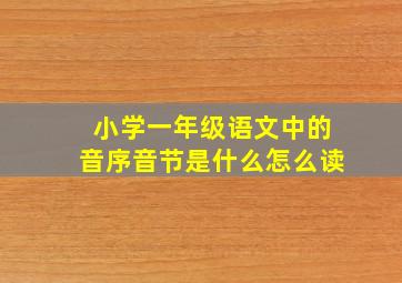 小学一年级语文中的音序音节是什么怎么读