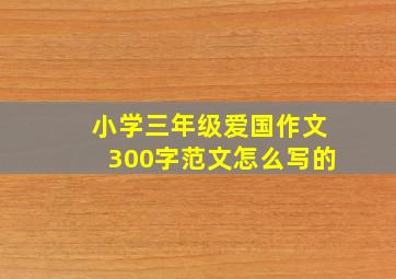 小学三年级爱国作文300字范文怎么写的