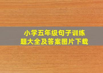 小学五年级句子训练题大全及答案图片下载