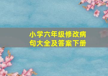 小学六年级修改病句大全及答案下册