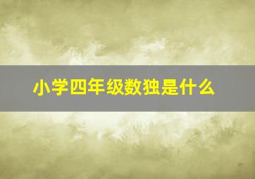 小学四年级数独是什么