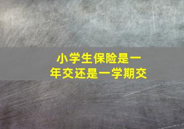 小学生保险是一年交还是一学期交