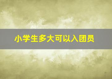 小学生多大可以入团员