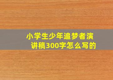 小学生少年追梦者演讲稿300字怎么写的