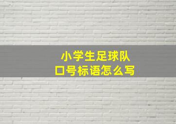 小学生足球队口号标语怎么写