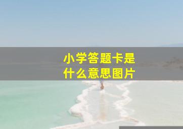 小学答题卡是什么意思图片