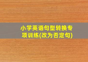 小学英语句型转换专项训练(改为否定句)