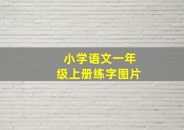 小学语文一年级上册练字图片