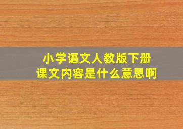 小学语文人教版下册课文内容是什么意思啊