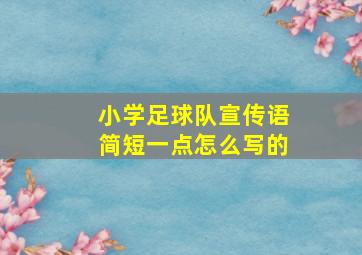 小学足球队宣传语简短一点怎么写的