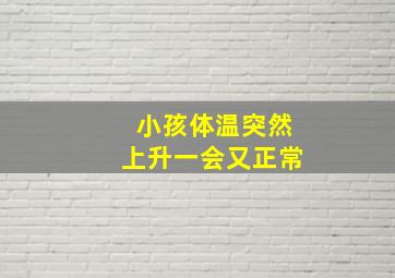 小孩体温突然上升一会又正常