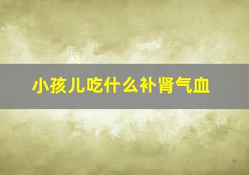 小孩儿吃什么补肾气血