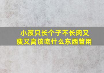 小孩只长个子不长肉又瘦又高该吃什么东西管用