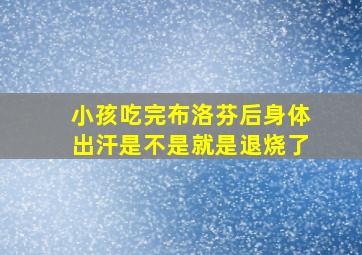 小孩吃完布洛芬后身体出汗是不是就是退烧了