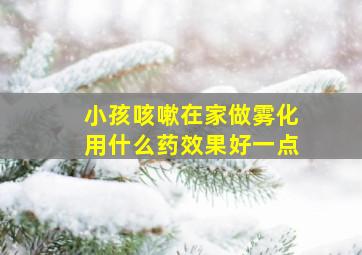 小孩咳嗽在家做雾化用什么药效果好一点