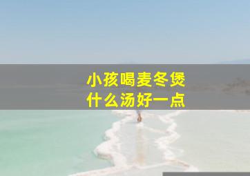 小孩喝麦冬煲什么汤好一点