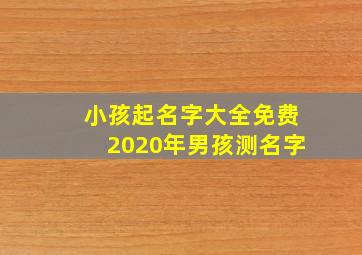 小孩起名字大全免费2020年男孩测名字