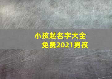 小孩起名字大全免费2021男孩