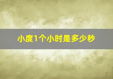 小度1个小时是多少秒