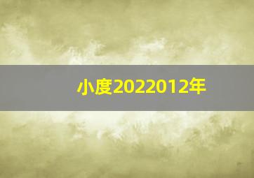 小度2022012年