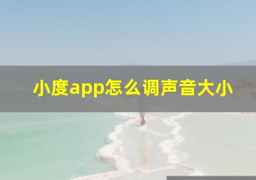 小度app怎么调声音大小