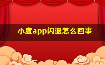 小度app闪退怎么回事