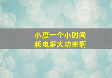 小度一个小时间耗电多大功率啊