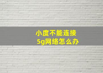 小度不能连接5g网络怎么办