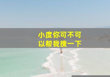 小度你可不可以帮我搜一下